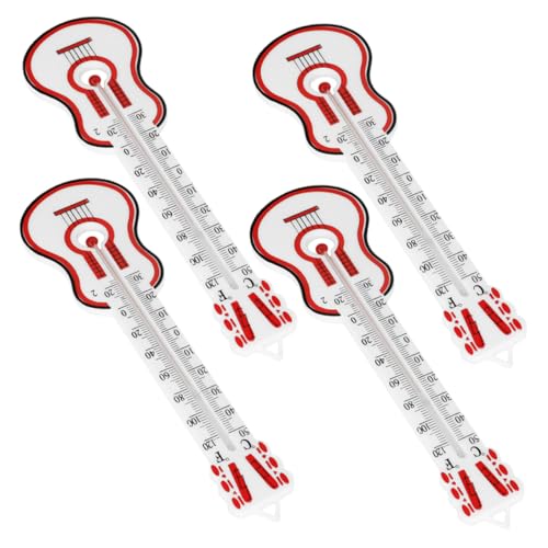 ROMISBABA 4 Stück Wandthermometer für Haushalt Dekoratives Gitarren thermometer Genaues Raumthermometer mit Celsius Fahrenheit anzeige Leichtes Platzsparendes Design Langlebig und Ablesbar von ROMISBABA