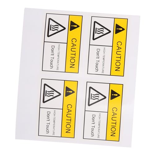 ROMISBABA 4 Stück Warnschild Für Hohe Temperaturen Warnung Vor Heißer Oberfläche Warnaufkleber Vorsicht Zeichen Für Heiße Oberfläche Knicken Sie Keine Aufkleber Für Den Versand Pvc von ROMISBABA