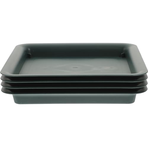 ROMISBABA 4pcs Gartenarbeit Pflanzte Pflanze Quadrat Blütenpot Tabletts Harz Sukkulente Topfhalter von ROMISBABA