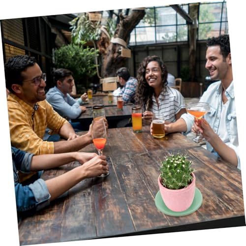 ROMISBABA 5 Stück Teiliges Blumenuntersetzer aus Leichtem Langlebigem Pp Kunststoff Bonsai Pflanzenschale mit Wasserauffangfunktion Passend für Blumentöpfe rutschfest Grün von ROMISBABA