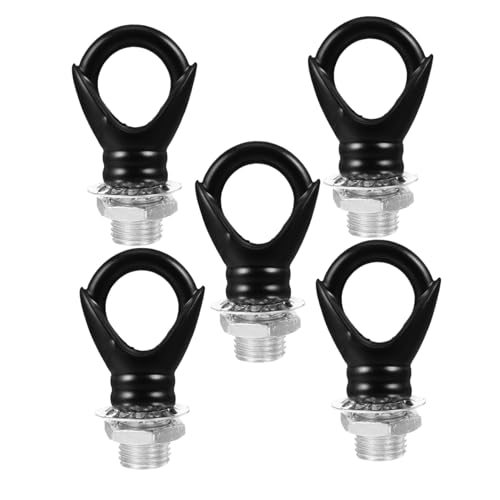 ROMISBABA 5 Stück Teiliges Deckenhaken Schwarz Metall mit Geschlossenem Ring für Lampenhalterung Vogelkäfige und Blumentaschen Robuste Aufhängung Einfache Befestigung Vielseitig für Innen von ROMISBABA