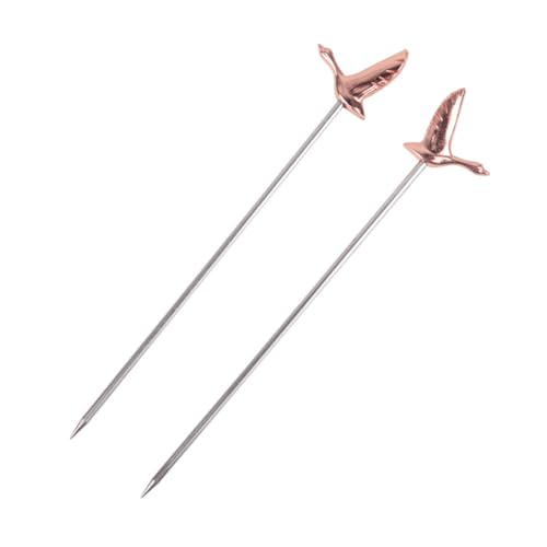 ROMISBABA 5 Stück Teiliges Edelstahl Cocktailspieße in Gänseform Rostfreie Obst und Salatgabeln Vielseitige Fingerfood Picks für Party Bar und Zuhause Roségold Finish von ROMISBABA