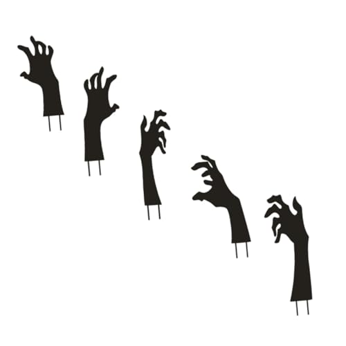 ROMISBABA 5 Stück Teiliges Halloween Gartendeko aus Robustem Metall Ghost Hand Stakes Wetterfest und Langlebig für Garten und Türbereich zur Gruseligen Festtagsatmosphäre von ROMISBABA