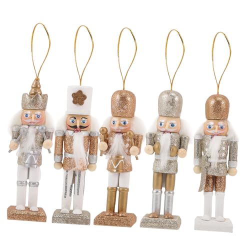 ROMISBABA 5 Stück Teiliges Holz Figuren Weihnachtsdeko Hängend Traditionelle Xmas Ornament Deko für Tisch Baum Hotel Restaurant ROMISBABA 5 Stück Teiliges Holz Figuren Weihnachtsdeko Hängend Traditionelle Xmas Ornament Deko für Tisch Baum Hotel Restaurant von ROMISBABA