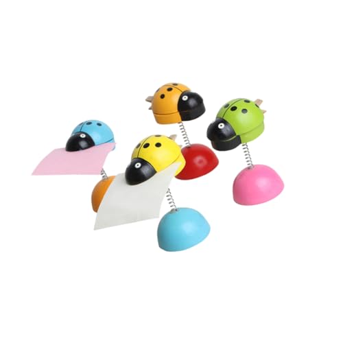 ROMISBABA 5 Stück Teiliges Holz notizhalter Marienkäfer design Tischdekoration Stabile Nachricht Clips für Hochzeit Party Büro Schreibtisch Fotohalter Vielseitig Einsetzbar Zufällige Farbe von ROMISBABA