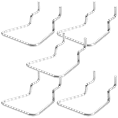 ROMISBABA 5 Stück Teiliges Metall Pegboard Haken mit Becherhaltern Robust Rostfrei für Garage und Bastelräume zur Organisierten Aufbewahrung von Werkzeugen von ROMISBABA