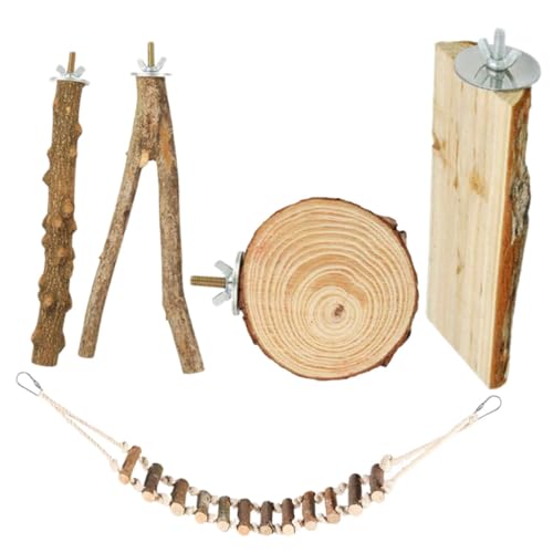 ROMISBABA 5 Stück Teiliges Papageienspielzeug Set Holz Sitzstangen und Leiter für Vogelkäfige Geeignet für Wellensittiche und Nymphensittiche Einfache und Praktisch ROMISBABA 5 Stück Teiliges Papageienspielzeug Set Holz Sitzstangen und Leiter für Vogelkäfige Geeignet für Wellensittiche und Nymphensittiche Einfache und Praktisch von ROMISBABA