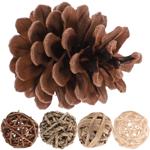 ROMISBABA 5 Stück Teiliges Set von Kauspielzeugen für Kleintiere Natürliche Heubälle für Kaninchen Meerschweinchen und Hamster zur Zahnpflege und Spielaktivität ROMISBABA 5 Stück Teiliges Set von Kauspielzeugen für Kleintiere Natürliche Heubälle für Kaninchen Meerschweinchen und Hamster zur Zahnpflege und Spielaktivität von ROMISBABA