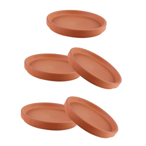 ROMISBABA 5 Stück Teiliges Terrakotta Pflanzgefäß Untersetzer wasserdichte Blumentopf Saucers Dekorative Pflanztopfablagen für Pflanzen Geeignet für Zuhause und Büro von ROMISBABA