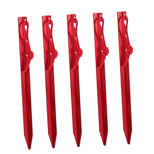 ROMISBABA 5 Stück Teiliges Zeltheringe aus Korrosionsbeständigem Verstellbare Dreikantige Zeltnägel mit Mehrzahn Design für Harten Boden Leicht und Robust für Outdoor Camping von ROMISBABA
