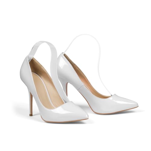 ROMISBABA 5 Stück Transparenter Acryl Sandalen Display Regal mit Gebogenem Design Schuhhalter für Supermarkt und Schaufenster Praktisches Schuhständer für Stilvolle Präsentation und von ROMISBABA