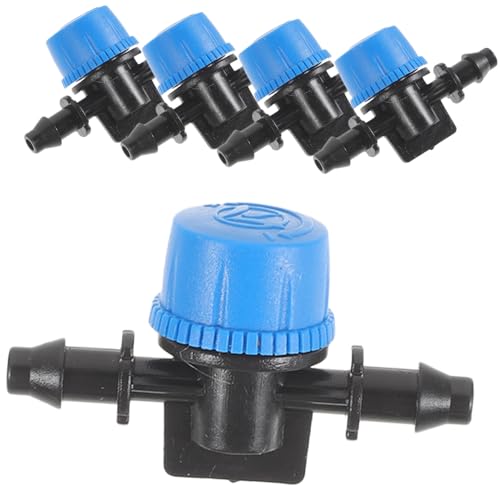ROMISBABA 5 Stück Wasserabsperrventil Teiliges Abs Material Einstellbares Durchflussregelventil für Microtubing Gartenschlauch Bewässerung Zubehör Langlebig und Installieren von ROMISBABA
