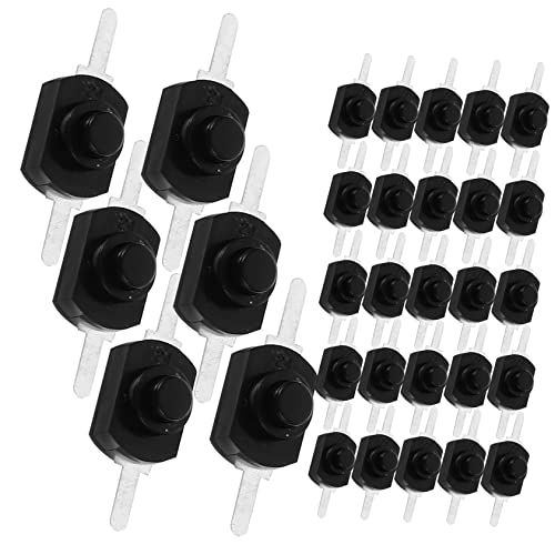 ROMISBABA 50Stücke Mini Druckknopf Latching Mikroschalter für Taschenlampen Selbstsperrendes Design Stabil Langlebig für DIY Projekte Elektronik von ROMISBABA