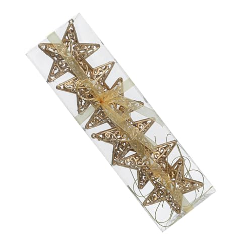 ROMISBABA 6 Stück Goldene Weihnachtsanhänger Stern aus Leichtem Kunststoff Kreativer Baumschmuck für Weihnachtsbaum Tür Wand Inklusive Aufhängeschnur Festliche Dekoration für Zuhause und ROMISBABA 6 Stück Goldene Weihnachtsanhänger Stern aus Leichtem Kunststoff Kreativer Baumschmuck für Weihnachtsbaum Tür Wand Inklusive Aufhängeschnur Festliche Dekoration für Zuhause und von ROMISBABA