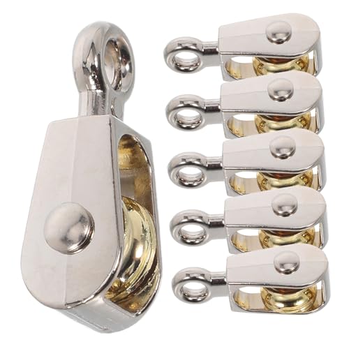 ROMISBABA 6 Stück Metallfeste Riemenscheibe mit Haken Präzise Einzelscheibe für Physik-experimentiersets Robust Leicht Einfache Montage für Schul Heimunterricht von ROMISBABA