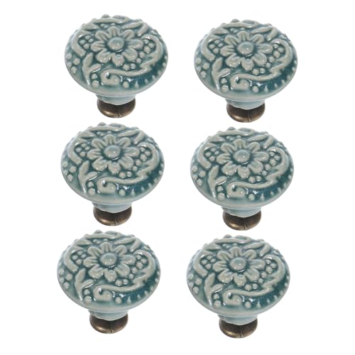 ROMISBABA 6 Stück Porzellan Keramikknöpfe im Chinesischen Retro Stil Vintage Schrankgriffe mit Einzel Loch Design Einfache Montage Passend für Küchenschränke Kommoden und Himmelblau ROMISBABA 6 Stück Porzellan Keramikknöpfe im Chinesischen Retro Stil Vintage Schrankgriffe mit Einzel Loch Design Einfache Montage Passend für Küchenschränke Kommoden und Himmelblau von ROMISBABA