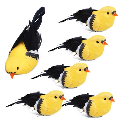 ROMISBABA 6 Stücke Garten Ornamente Outdoor Vögel Statue Gefälschte Vogel Figurine Clip Design Für Wohnkultur von ROMISBABA