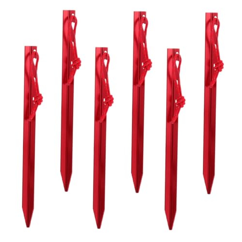 ROMISBABA 6 Stück Teiliges Aluminiumlegierung Zelt heringe Verstellbar mit Zugseil für Camping Outdoor Zeltheringe Stabil und Leicht für Strand Zelte Planen Garten von ROMISBABA