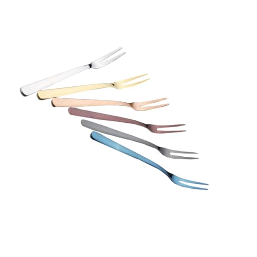 ROMISBABA 6 Stück Teiliges Bunte Edelstahl Obstgabeln Stilvolle Dessertgabeln Kleine Gabeln für Bar Party Zuhause Vielseitig Einsetzbar ROMISBABA 6 Stück Teiliges Bunte Edelstahl Obstgabeln Stilvolle Dessertgabeln Kleine Gabeln für Bar Party Zuhause Vielseitig Einsetzbar von ROMISBABA