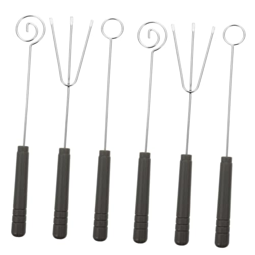 ROMISBABA 6 Stück Teiliges Fondue Dipping Edelstahl Schokoladengabeln mit Drei Gabeltypen für Pralinen Käse Obst und Kuchen Glatte Oberfläche Spülmaschinenfest Vielseitig für DIY von ROMISBABA