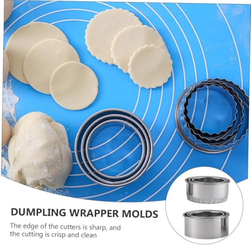 ROMISBABA 6 Stück Teiliges Set Edelstahl Teigtaschenformer mit Rundem und Gezahntem Rand Sichere Handhabung Vielseitig Einsetzbar für Knödel Teigtaschenformen Platzsparend Stapelbar von ROMISBABA