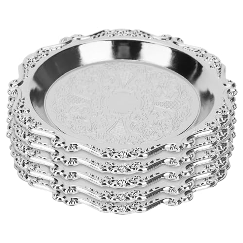 ROMISBABA 6 Stück Teiliges Vintage Snacktablett Servierplatte Metall Mini Party Obst Dessert Candy Platte für Hochzeit Geburtstagsfeier ROMISBABA 6 Stück Teiliges Vintage Snacktablett Servierplatte Metall Mini Party Obst Dessert Candy Platte für Hochzeit Geburtstagsfeier von ROMISBABA