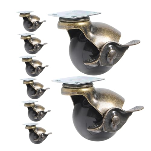 ROMISBABA 8 Antike Rollen: Kugelrollen Aus Metall Mit Bremse – Vintage-möbelrollen – Für Robuste Tischrollen Mit 360-grad-drehplatte ROMISBABA 8 Antike Rollen: Kugelrollen Aus Metall Mit Bremse – Vintage-möbelrollen – Für Robuste Tischrollen Mit 360-grad-drehplatte von ROMISBABA