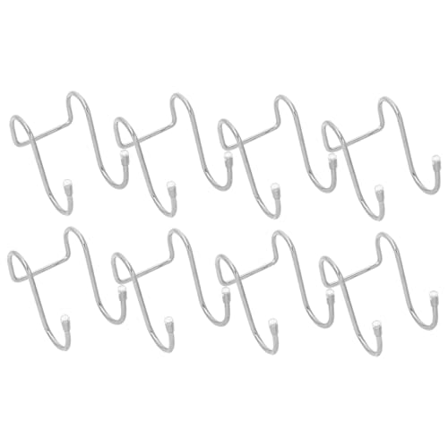 ROMISBABA 8 Stück Edelstahl Doppel s Türhaken Rostfrei Montagefrei Extra Starke Tragkraft Platzsparend für Badezimmer Küche Wohnzimmer Vielseitiger Kleider Handtuchhalter von ROMISBABA