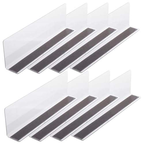 ROMISBABA 8 Stück Magnetische Förmige Regaltrenner Teilig PVC Hohe Trennwände für Schränke und Regale Vielseitig Einsetzbar Einfache Installation Praktische Ordnungshelfer von ROMISBABA