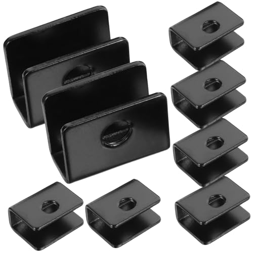 ROMISBABA 8 Stück Teiliges Edelstahl Glas Klemmhalterung Spiegelaufhängung Robust für Rahmenlose Spiegel Kleine Schwarz für Sichere Montage und Festen Halt von ROMISBABA