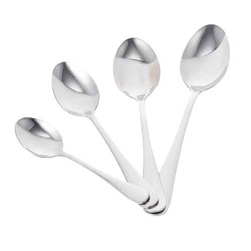 ROMISBABA 8 Stück Teiliges Edelstahl Küchenbesteck mit Rostfreien Großen Reislöffeln und Servierlöffeln Glatte Oberfläche Spülmaschinenfest Praktisches Vorlegebesteck für Küche und Buffet von ROMISBABA