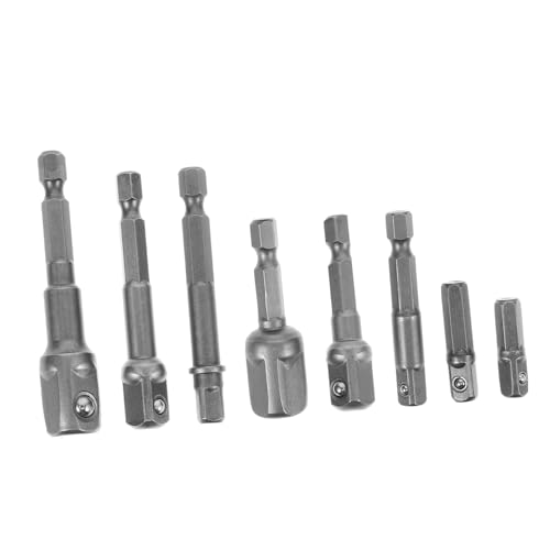 ROMISBABA 8 Stück Teiliges Stecknuss Adapter Set aus Robustem mit Sechskant Schaft für Bohrmaschinen und Schlagschrauber Vielseitige Antriebslösung für Profi und Heimwerkerprojekte von ROMISBABA