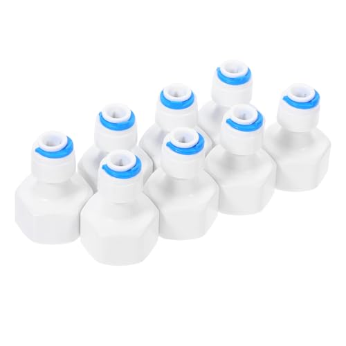 ROMISBABA 8 Stück Teiliges Wasserfilter Schnellanschluss Kunststoff Gerader Rohrverbinder mit Innengewinde Druckbeständig Langlebig für Wasserfiltersysteme Zuhause Büro Schule von ROMISBABA