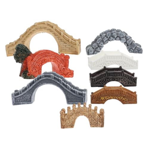 ROMISBABA 8pcs Mini Arch Bridge Mini House Bridge Mini Garden Bogen Bridge Miniaturbrücken Modell Mini Terrarium Kits DIY Bonsai Plant Pot Moss Mikro Landschaftsgestaltung Garten Ornamente von ROMISBABA