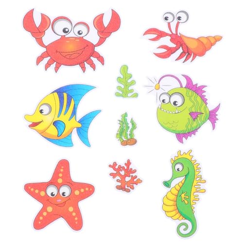ROMISBABA 9 Stück Teiliges Badewannen Sticker aus Rutschfestem Peva mit Meeresmotiven Krabbe und Garnele Sicherer Badespaß für Badewanne Dusche Pool und Glatte Oberflächen ROMISBABA 9 Stück Teiliges Badewannen Sticker aus Rutschfestem Peva mit Meeresmotiven Krabbe und Garnele Sicherer Badespaß für Badewanne Dusche Pool und Glatte Oberflächen von ROMISBABA