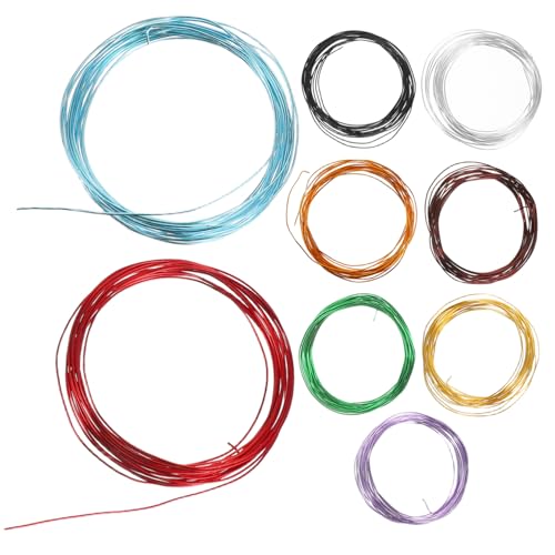 ROMISBABA 9Roll Anodisierter Aluminium-draht für Bonsai-gestaltung Flexibel Langlebig Farbiges Silber Blau Schwarz Gelb Gold Grün Rot für Baumformung und Gartenpflege von ROMISBABA