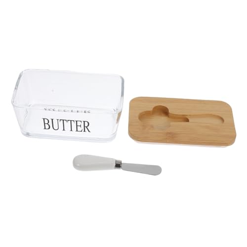 ROMISBABA Airtight Große Butterdose aus Glas mit Bambusdeckel und Messer Kühlschrank Butterbehälter für Frische Butteraufbewahrung Vielseitiger Butterkasten für Küche und Haushalt ROMISBABA Airtight Große Butterdose aus Glas mit Bambusdeckel und Messer Kühlschrank Butterbehälter für Frische Butteraufbewahrung Vielseitiger Butterkasten für Küche und Haushalt von ROMISBABA