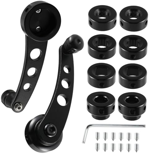 ROMISBABA Aluminium Fensterkurbel Set mit Adaptern und Befestigungsklammer Linkshändige und Rechte Kurbelgriffe für Manuelle Autofenster Langlebige Türkurbel Ersatzteile in Schwarz ROMISBABA Aluminium Fensterkurbel Set mit Adaptern und Befestigungsklammer Linkshändige und Rechte Kurbelgriffe für Manuelle Autofenster Langlebige Türkurbel Ersatzteile in Schwarz von ROMISBABA