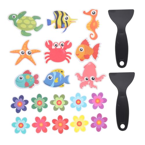 ROMISBABA Anti rutsch Badewannenaufkleber Bunte Cartoon Meerestiere und Blumen Peva Material rutschfest Selbstklebend mit Schaber für Badezimmer und Dusche Sicherheitsschutz ROMISBABA Anti rutsch Badewannenaufkleber Bunte Cartoon Meerestiere und Blumen Peva Material rutschfest Selbstklebend mit Schaber für Badezimmer und Dusche Sicherheitsschutz von ROMISBABA