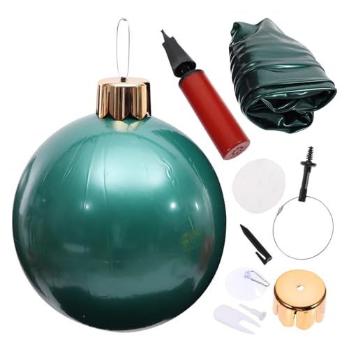 ROMISBABA Aufblasbare Weihnachtskugeln PVC Großes Teilig Grün Vintage Weihnachtsdeko für Garten und Außenbereich Festliche Weihnachtsornamente Zufällige Farbe von ROMISBABA