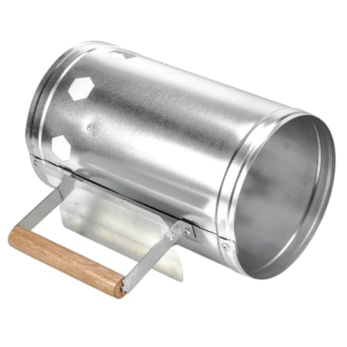 ROMISBABA BBQ Anzündkamin aus Verzinktem mit Luftlöchern Wiederverwendbar Sicherer Holzkohleanzünder für Outdoor Grillen Camping Garten und Reisen Schnelle Kohlezündung ohne Verformung von ROMISBABA