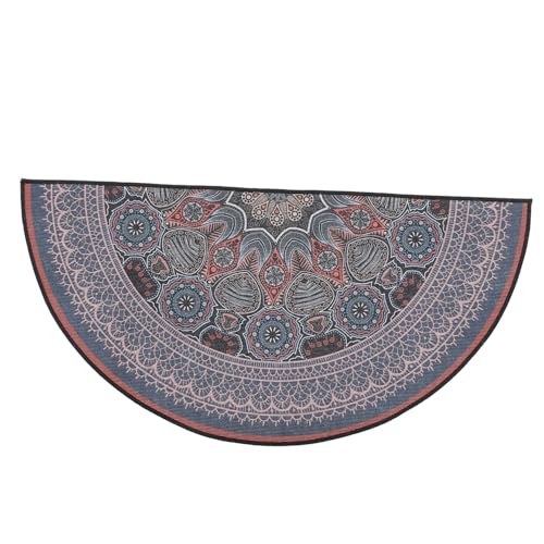 ROMISBABA Bohemian Style Halbrunder Teppich Vintage Eingangsmatte Mandala Muster rutschfest Wasserabweisend Geeignet für Badezimmer Wohnzimmer und Flur von ROMISBABA