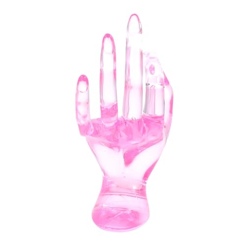 ROMISBABA Dekorativer Schmuckständer Handmodell Schmuckhalter aus Transparentem Kunststoff für Ringe und Halsketten Multifunktionaler Schmuckorganizer in Rosa Eleganter von ROMISBABA