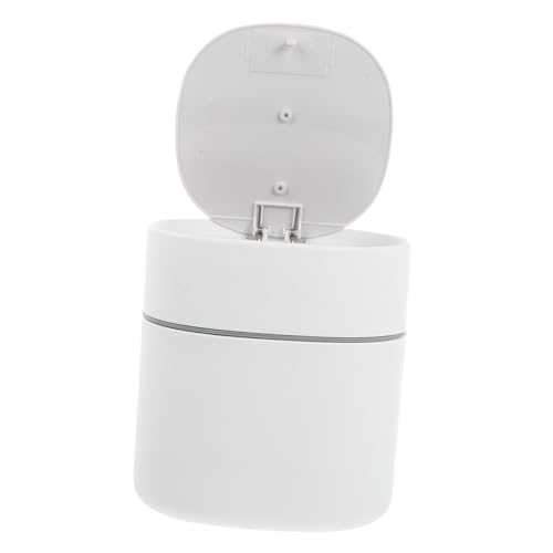 ROMISBABA Desktop Abfallbehälter mit Klappdeckel Mini Mülleimer für Tisch Eleganter Papierkorb für Büro und Zuhause Platzsparend und Praktisch für Kosmetik und Kleinigkeiten von ROMISBABA