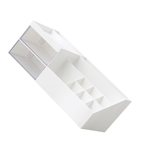 ROMISBABA Desktop Makeup Brush Holder mit Fächern Multifunktionale Aufbewahrungsbox für Schreibtisch Kosmetik Schmuck und Bürobedarf Praktischer Organizer Weiß von ROMISBABA