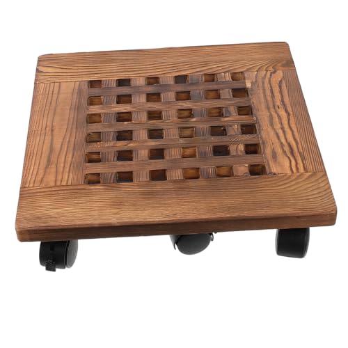 ROMISBABA Dickes Blumenpflanzen Untersetzer Tablett mit Luftdurchlässigem Hohlraum Design Robustem Universeller Pflanzenroller mit Lenkrollen und Diagonaler Feststellbremse für Drinnen und von ROMISBABA