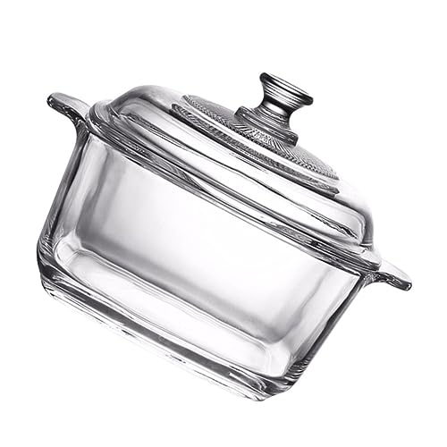 ROMISBABA Dickwandige Transparente Glasschüssel mit Deckel und Griffen Ofen Mikrowellengeeignet Hitzebeständiges Kratzfestes Geschirr für Salate Suppen und Vielseitige Verwendung von ROMISBABA