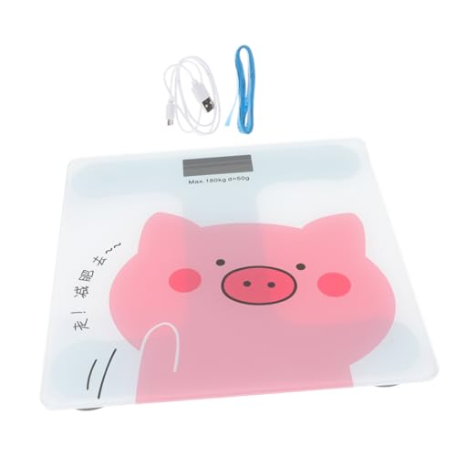 ROMISBABA Digitale Haushaltswaage mit Großem LCD Display Automatische Abschaltung Wiederaufladbar per USB Hohe Präzision Cartoon Design Gesundheitsbewusste Körperwaage für Erwachsene ROMISBABA Digitale Haushaltswaage mit Großem LCD Display Automatische Abschaltung Wiederaufladbar per USB Hohe Präzision Cartoon Design Gesundheitsbewusste Körperwaage für Erwachsene von ROMISBABA