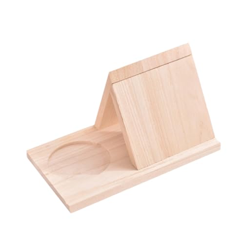 ROMISBABA Dreieckiger Holz Buchhalter mit Tassenhalter Tragbares Platzsparendes Bücherregal Multifunktionaler Buchständer für Schreibtisch und Wohnzimmer für Kleine Räume und Lesefreunde von ROMISBABA