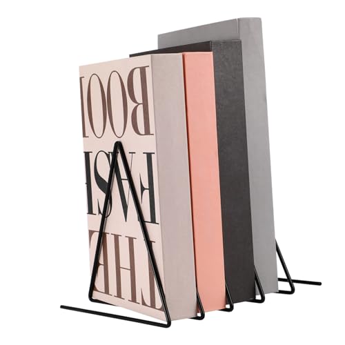 ROMISBABA Dreieckiger Metall Bücherhalter mit Fächern Stabiler Platzsparender und Vinyl Schallplattenständer für Schreibtisch und Regal Langlebiger Draht Organizer von ROMISBABA